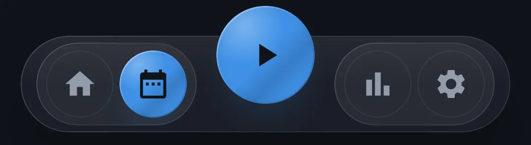 Navigation bar with an active tab