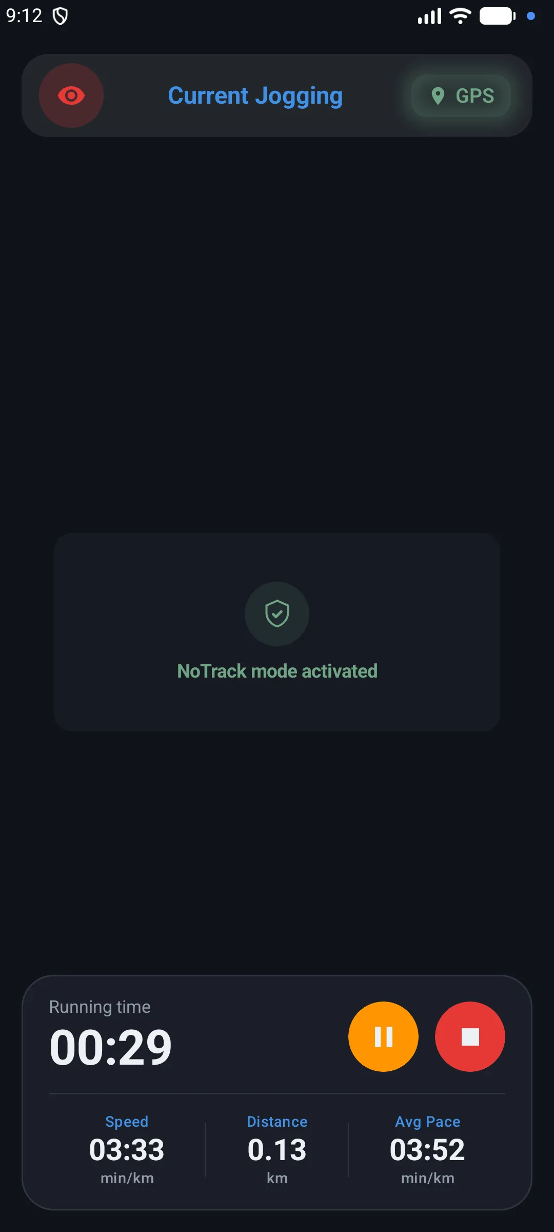 Display in No Track mode