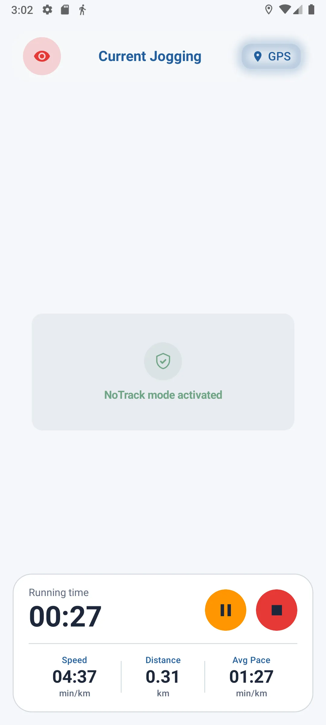 Display in No Track mode