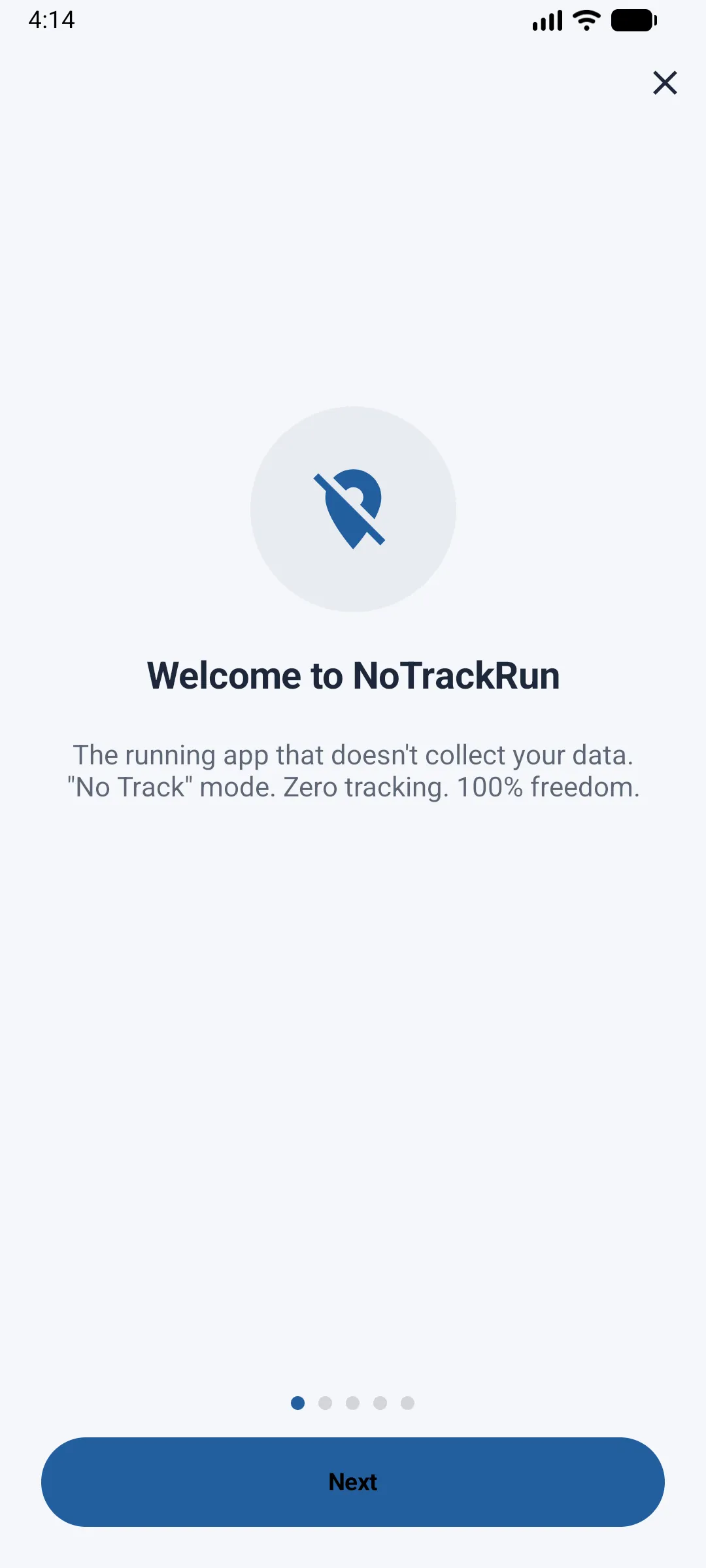 Welcome tutorial screen