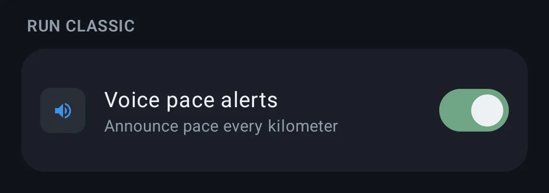 Run Classic section