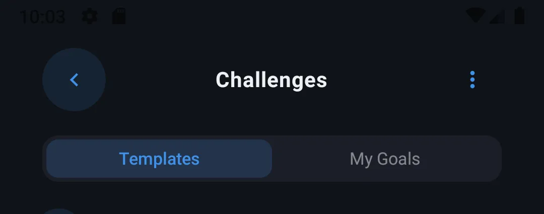 Template / My Challenge tab selector